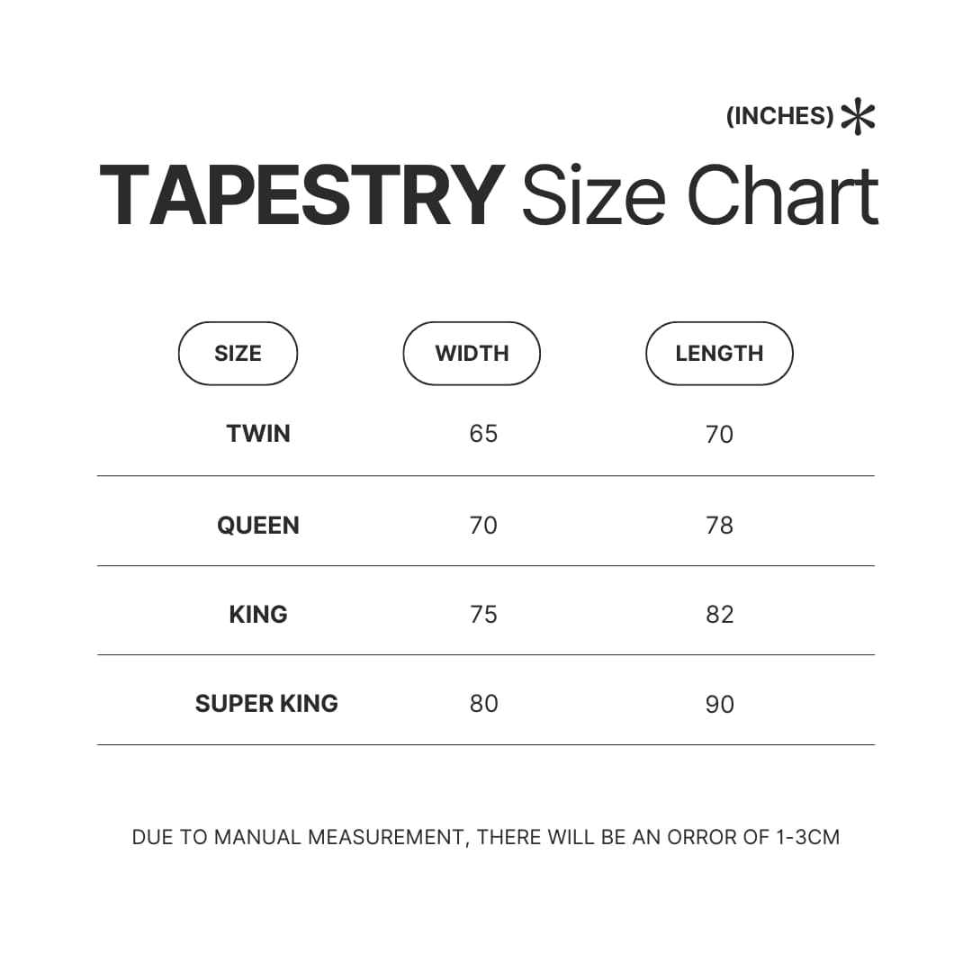 Tapestry Size Chart - Link Click Merch